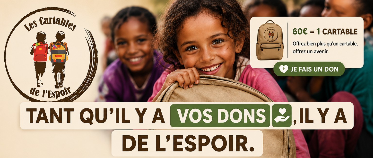 Les Cartables de l'Espoir – action en faveur des enfants